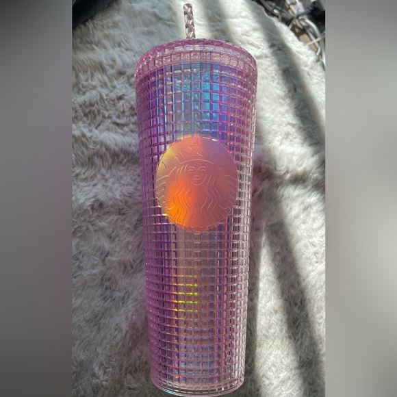 NWT - Starbucks 24 oz light purple/pink reusable cold cup w/ raised box texture - Picture 2 of 8